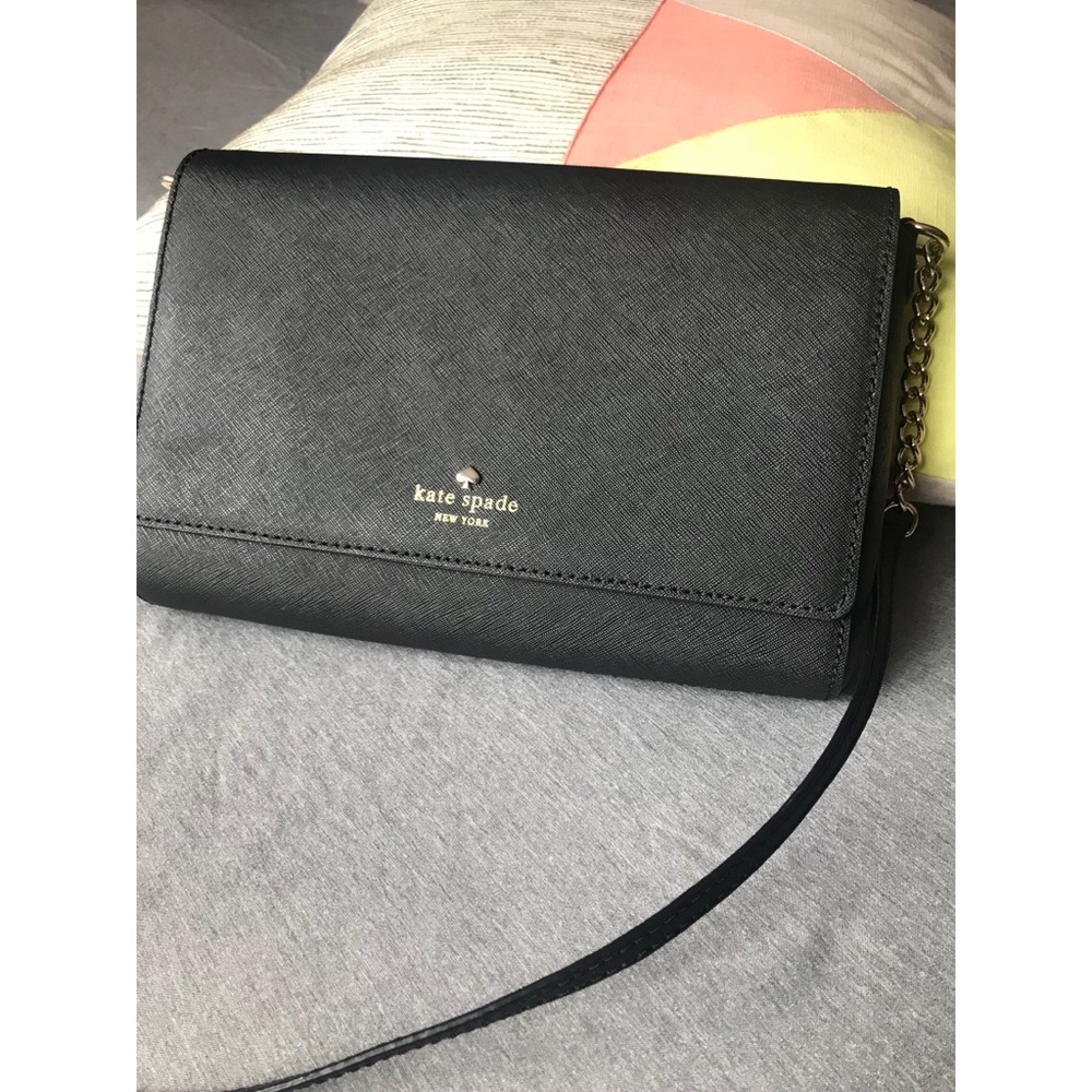Kate Spade Black Crossbody with Pink Interior ♠️💕